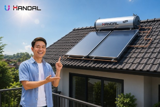 Solar Waterheater Prime untuk kebutuhan air hangat modern pada rumah dengan desain elegan dan teknologi pemanas air tenaga surya