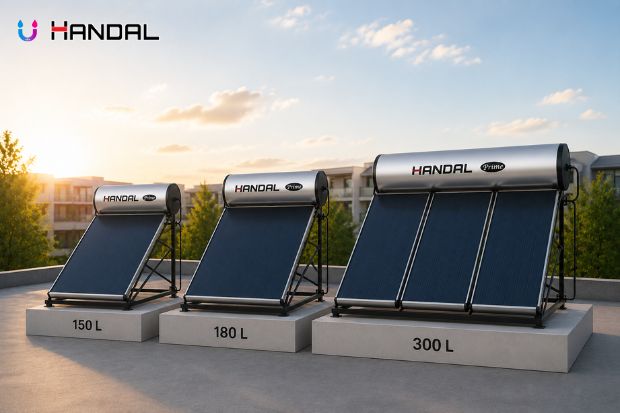 Solar system water heater hadir dengan beragam pilihan kapasitas untuk memenuhi kebutuhan air panas sesuai jumlah pengguna.